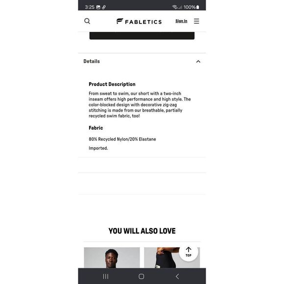 New Small Fabletics Midnight Wave Warm Olive Gabriella High Waist Swim Shorts - Picture 6 of 8